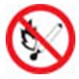 Самоклеящаяся этикетка - Запрещается пользоваться открытым огнем и курить